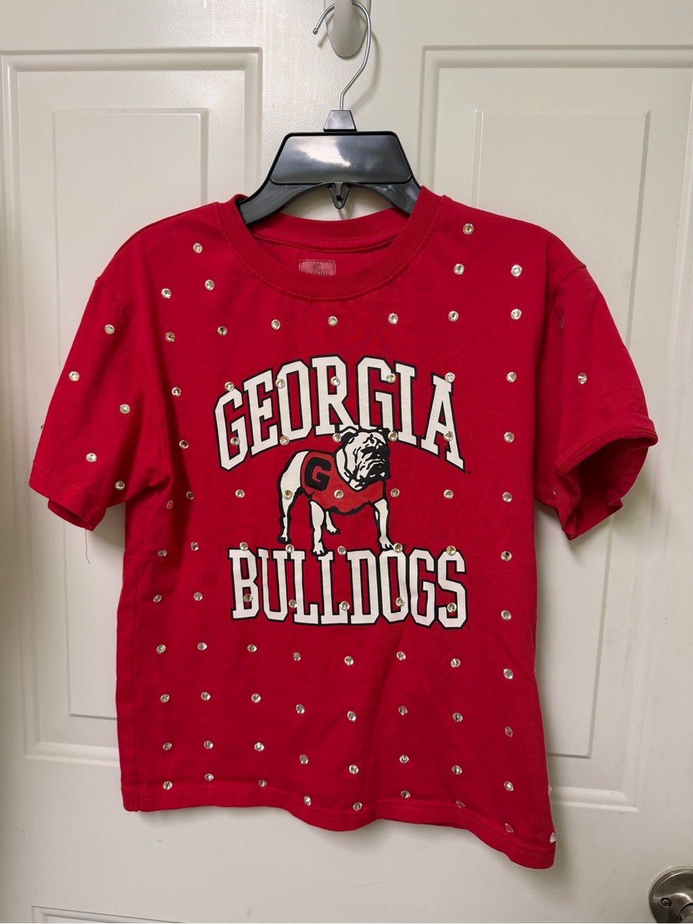 UGA Georgia Bulldogs Rhinestone Shirt Medium Girls